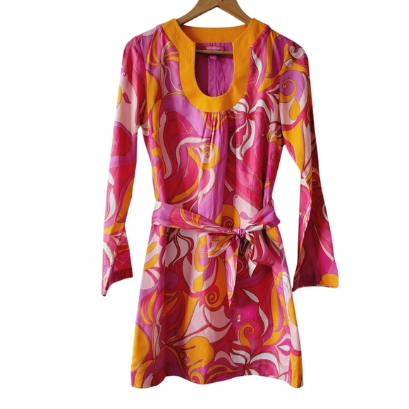 Banana Republic Dresses & Skirts - Banana Republic Pink and Yellow Long Sleeve Dress